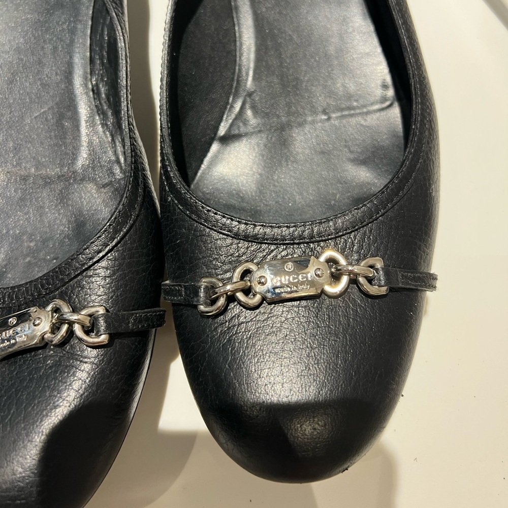 Gucci ballerina flats Black leather size 40 - Picture 4 of 7